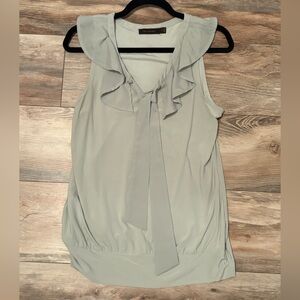 The Limited Green Sleeveless Tie Front Blouse